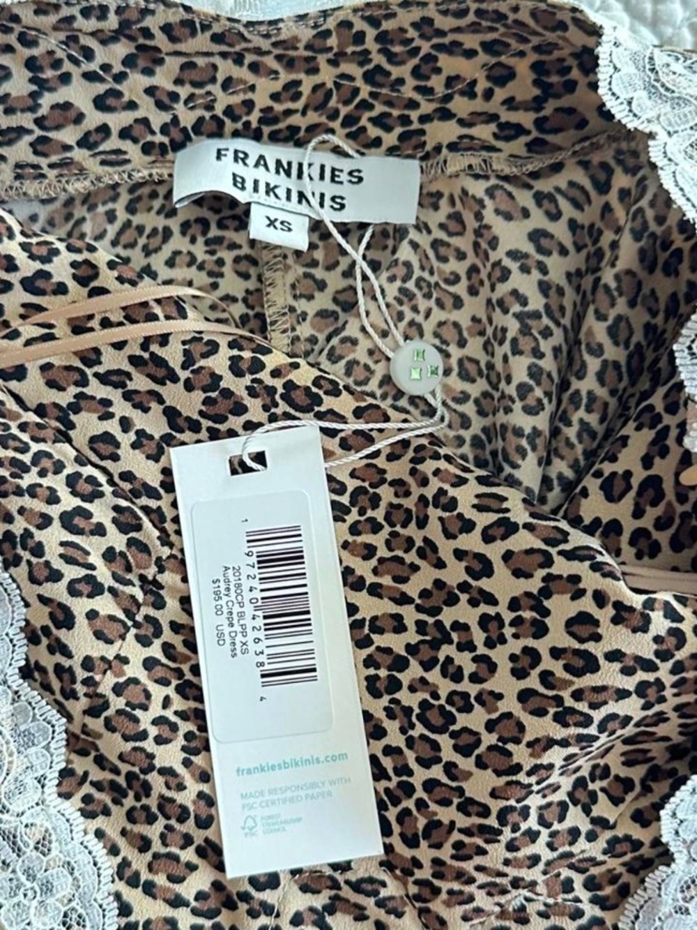 Brand New Frankie’s Bikinis Audrey Mini Dress in Leopard - Picture 3 of 4